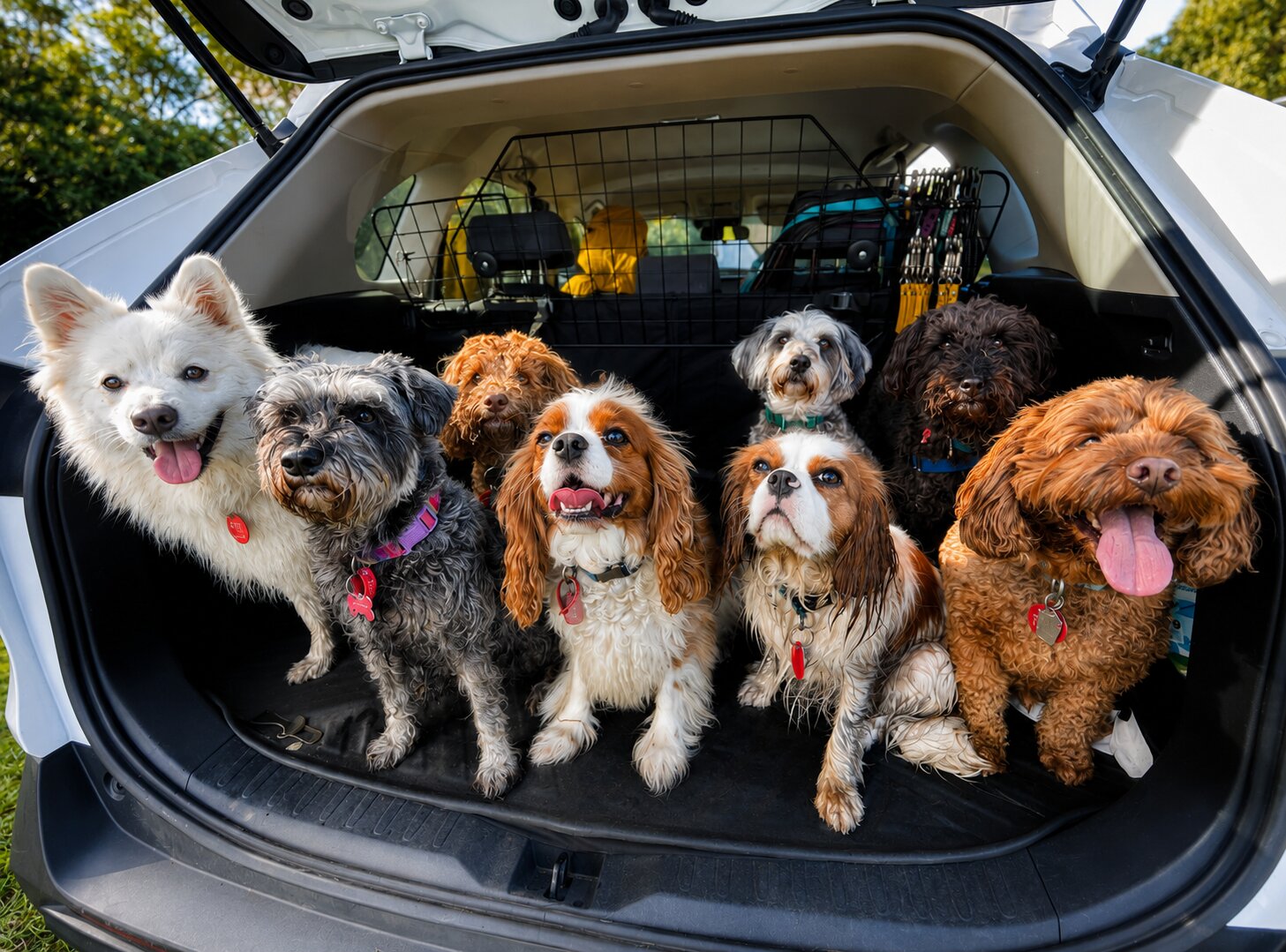 Tiny Gang Pack finishing up after a walk