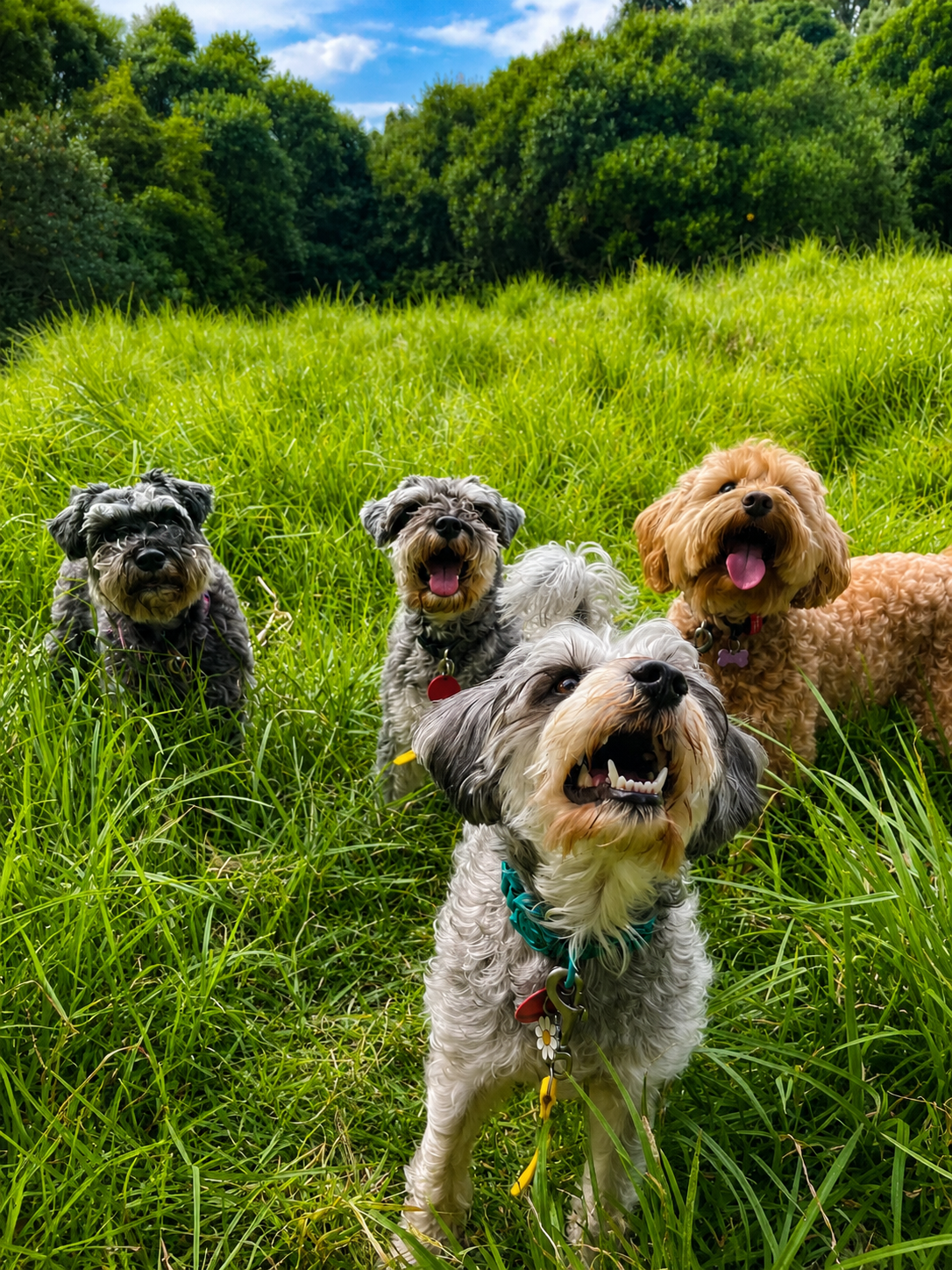 Goodwalk dogs together at Mt Albert Park in Auckland